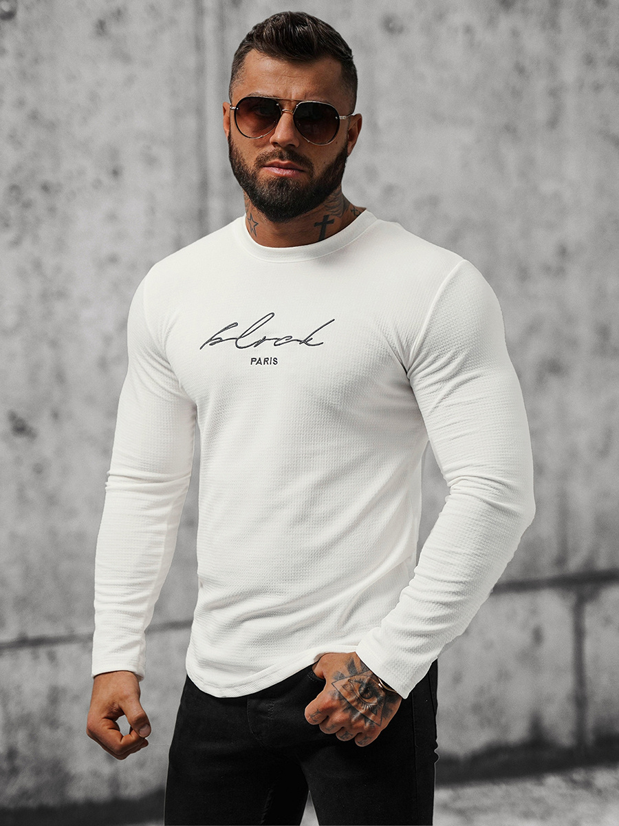 Ozonee Herren Sweatshirt Weiß OZONEE O/5930BZ