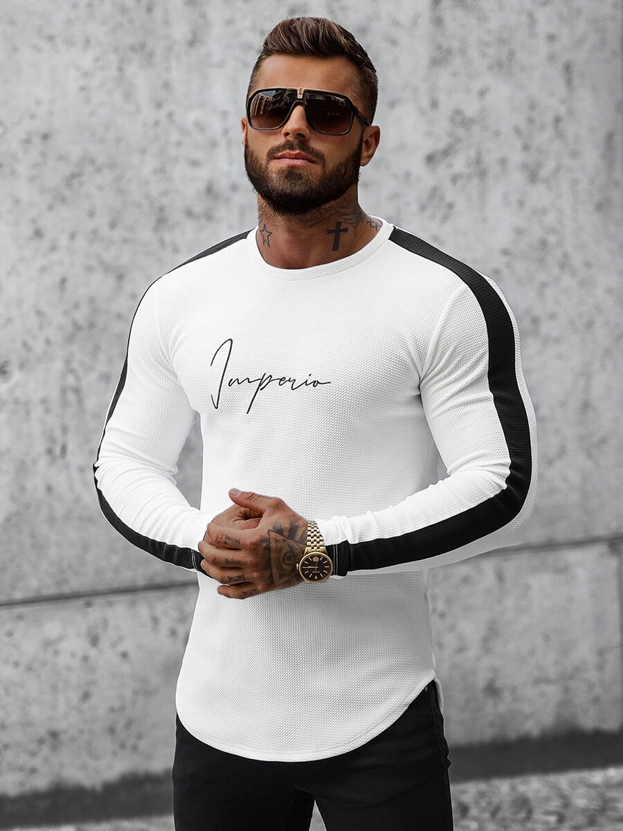 Ozonee Herren Sweatshirt Weiß OZONEE O/D7197