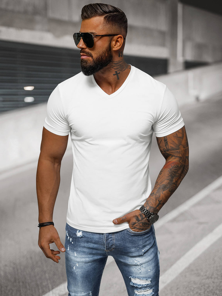 Ozonee Herren T-Shirt Weiß OZONEE NB/MT3099