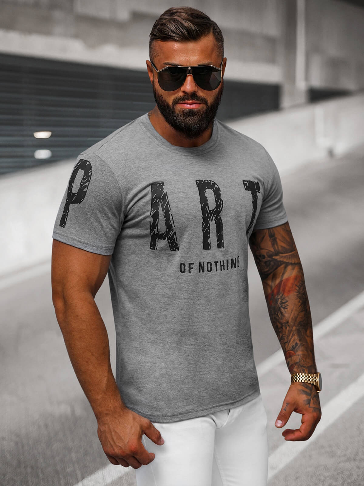 Ozonee Herren T-shirt Anthrazit OZONEE O/8T1263/5