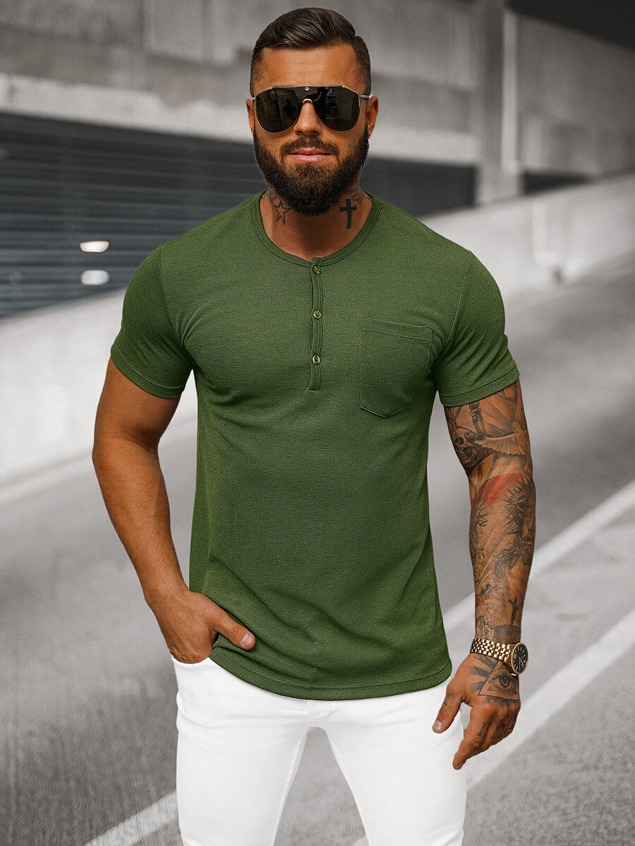 Ozonee Herren T-shirt Khaki OZONEE O/L1453