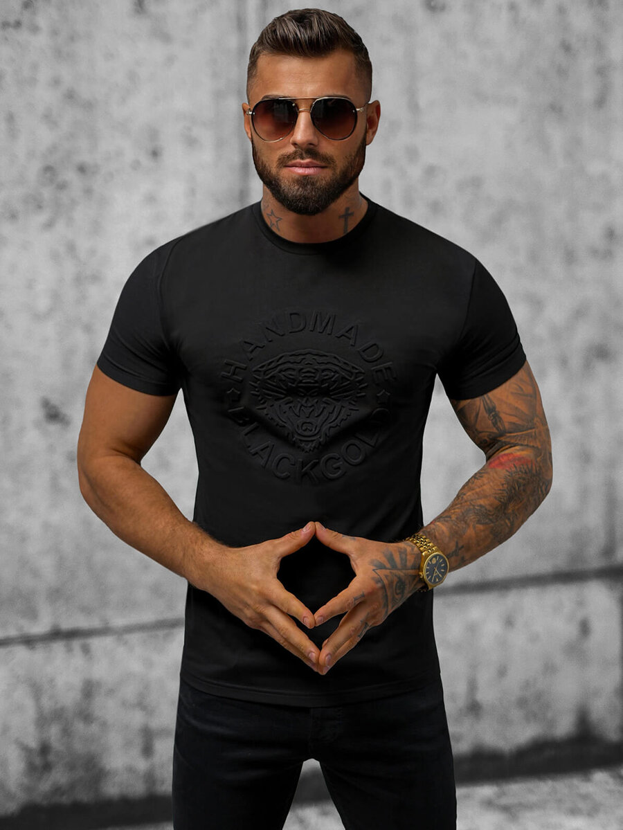 Ozonee Herren T-shirt Schwarz OZONEE NB/MT3056