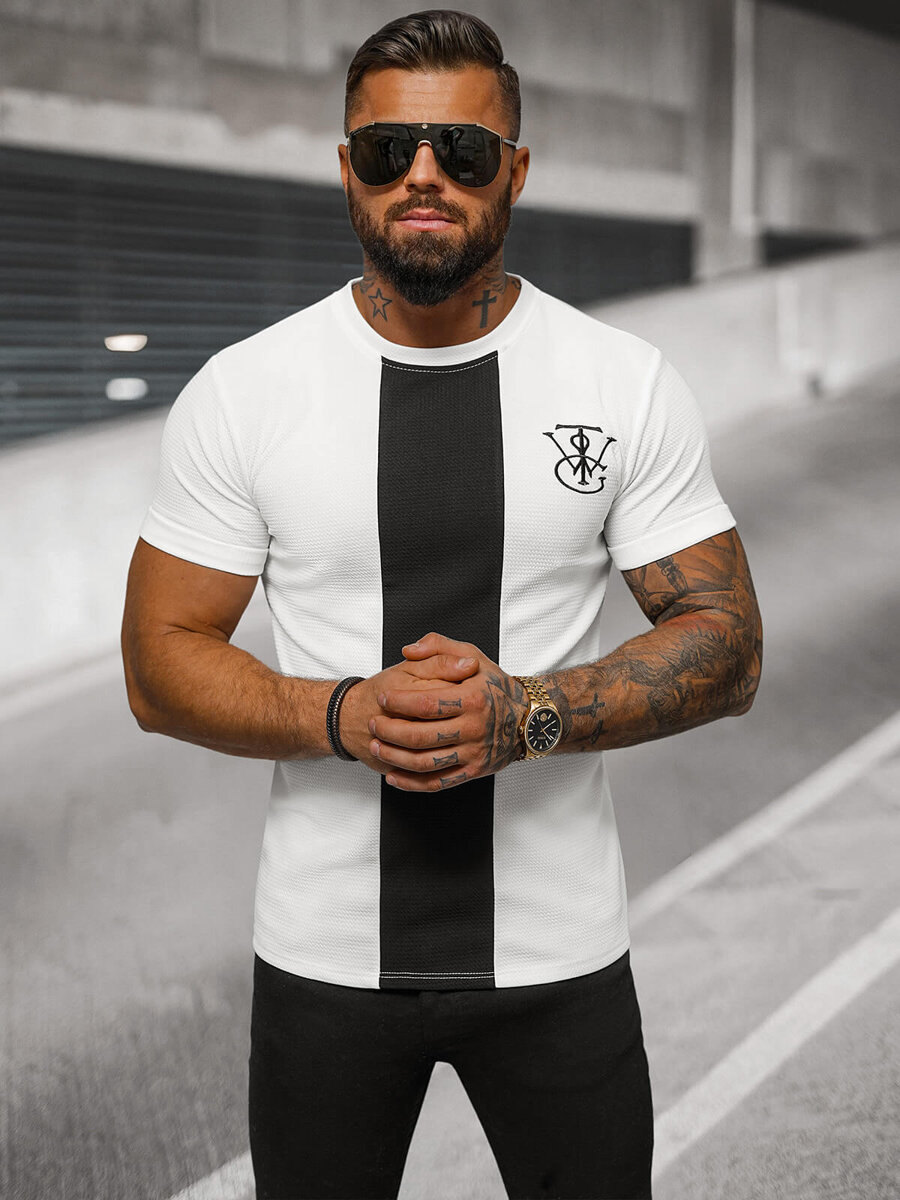 Ozonee Herren T-shirt Weiß OZONEE O/L1184