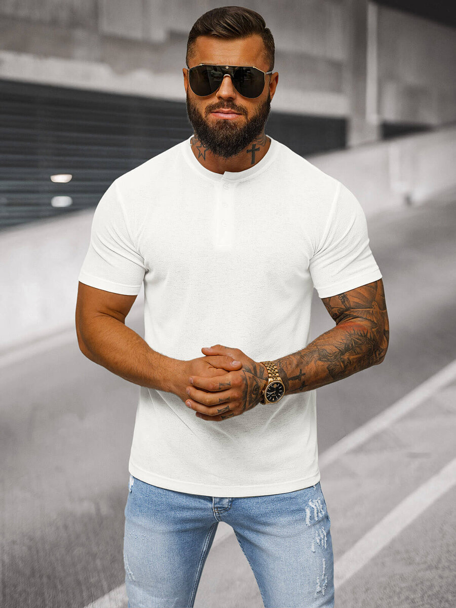 Ozonee Herren T-shirt Weiß OZONEE O/L1451