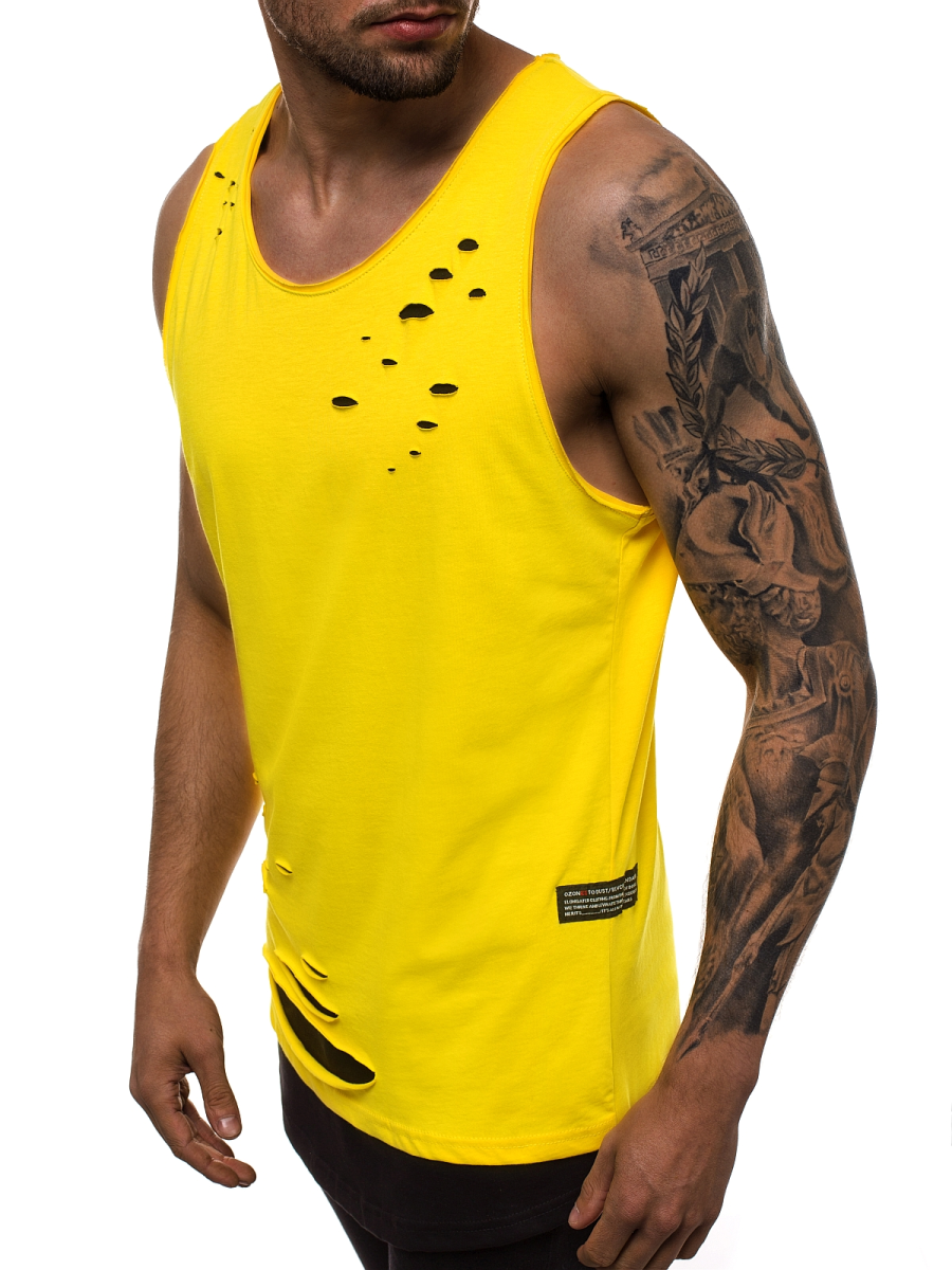 Herren Tank Top Gelb OZONEE O/1275 OZONEE