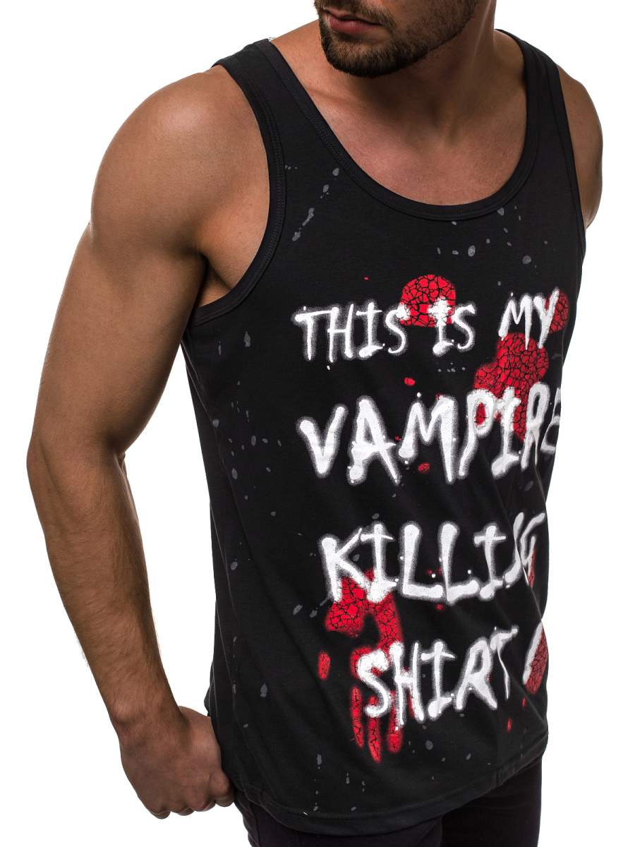 Herren Tank Top Schwarz OZONEE JS/SS100759 OZONEE