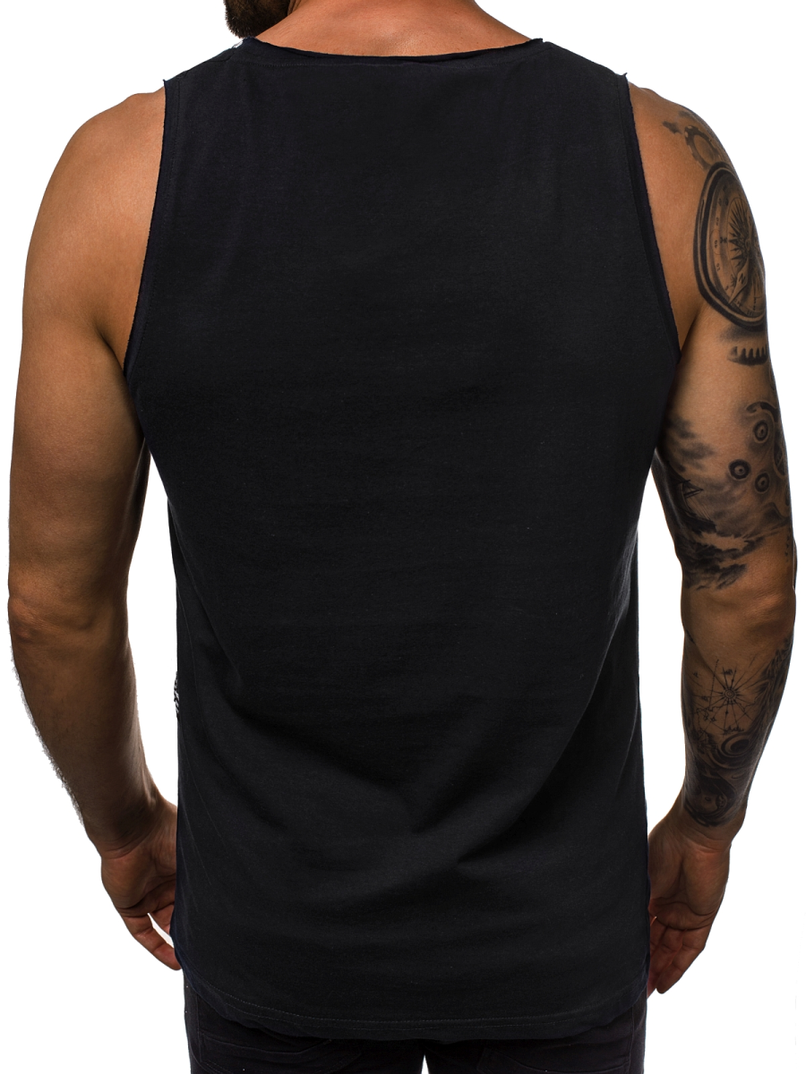 Herren Tank Top Schwarz OZONEE O/1257 OZONEE