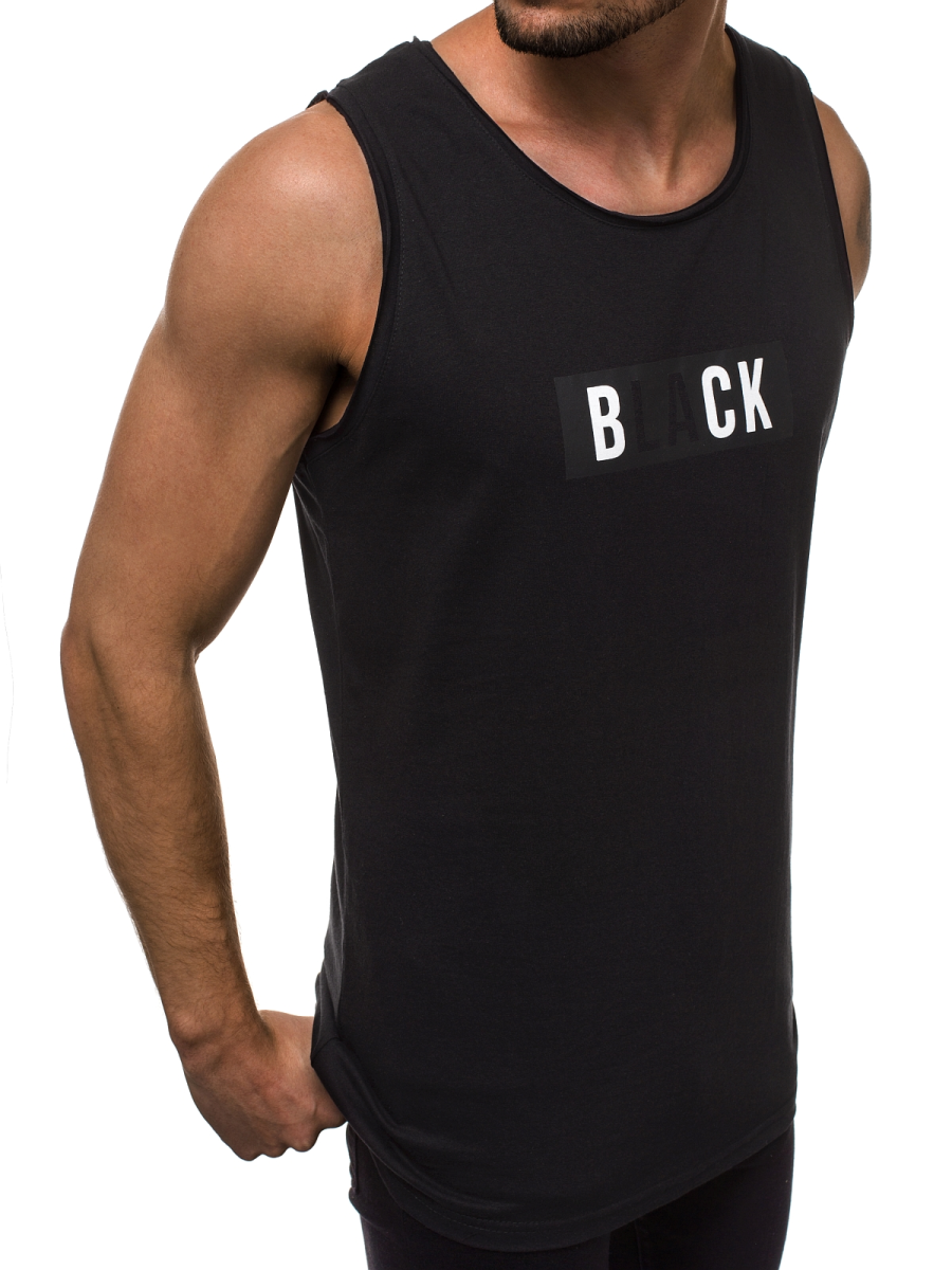 Herren Tank Top Schwarz OZONEE O/1272 OZONEE