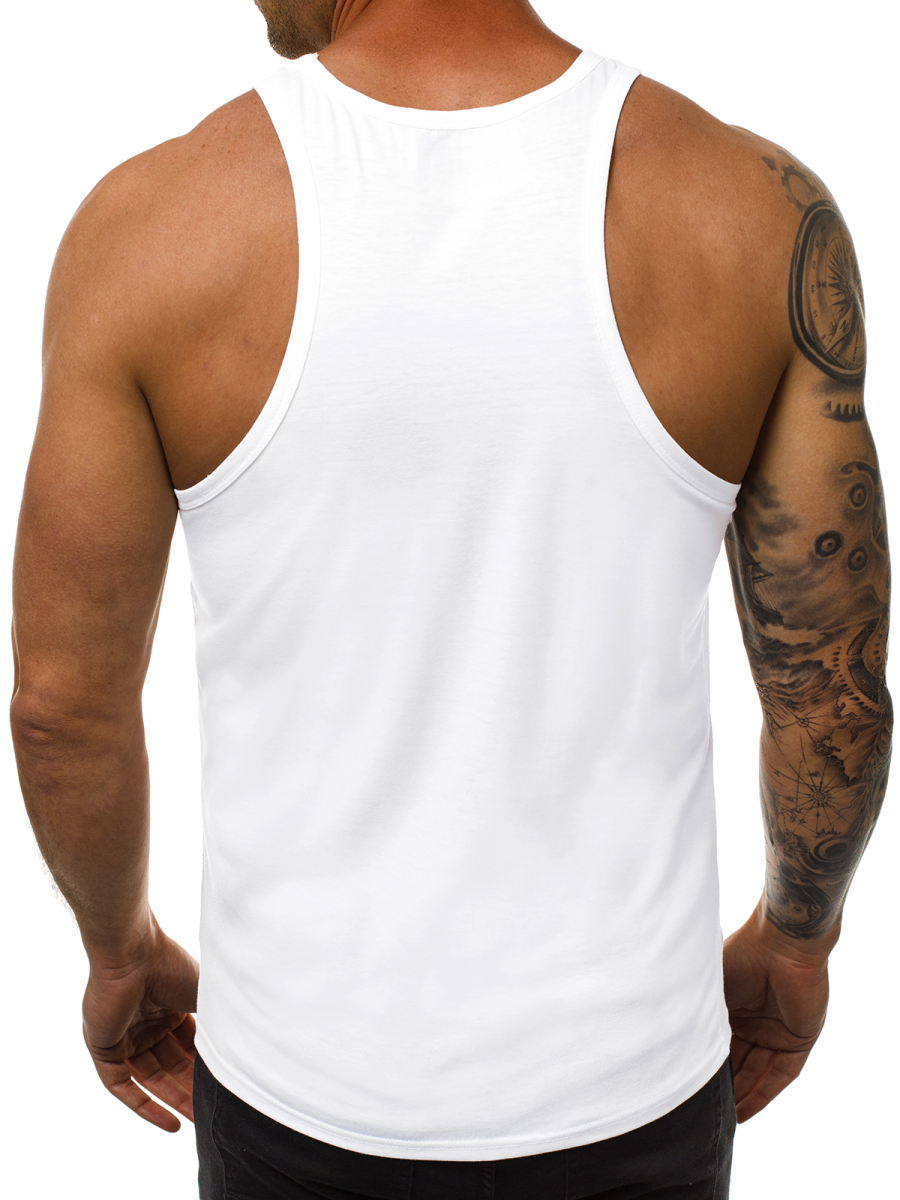 Herren Tank Top Weiß OZONEE JS/99002 OZONEE