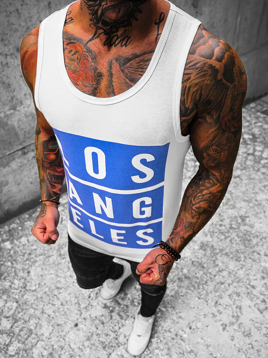 Ozonee Herren Tank Top Weiß OZONEE O/T105/1