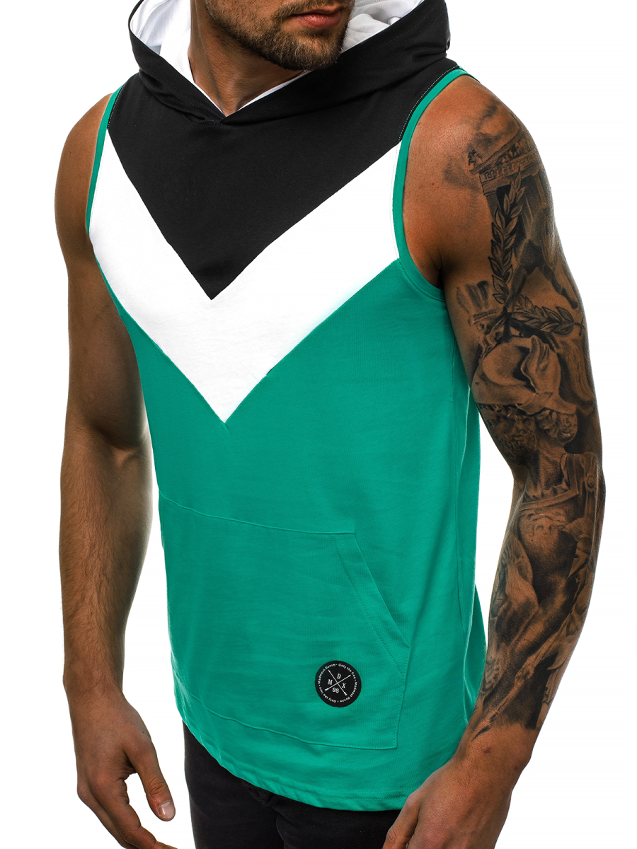 Herren Kapuzen-Tanktop Mit Reißverschluss - Sport Sweatshirt Für Sommer