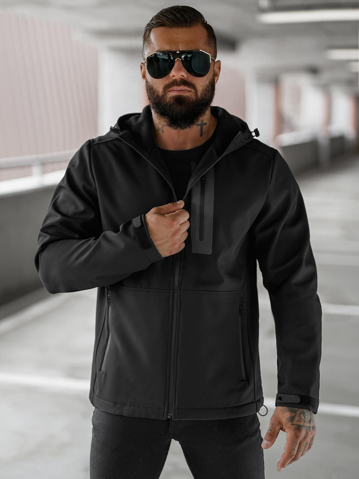 Ozonee Herren Übergangsjacke Schwarz OZONEE JS/27B6513/3Z