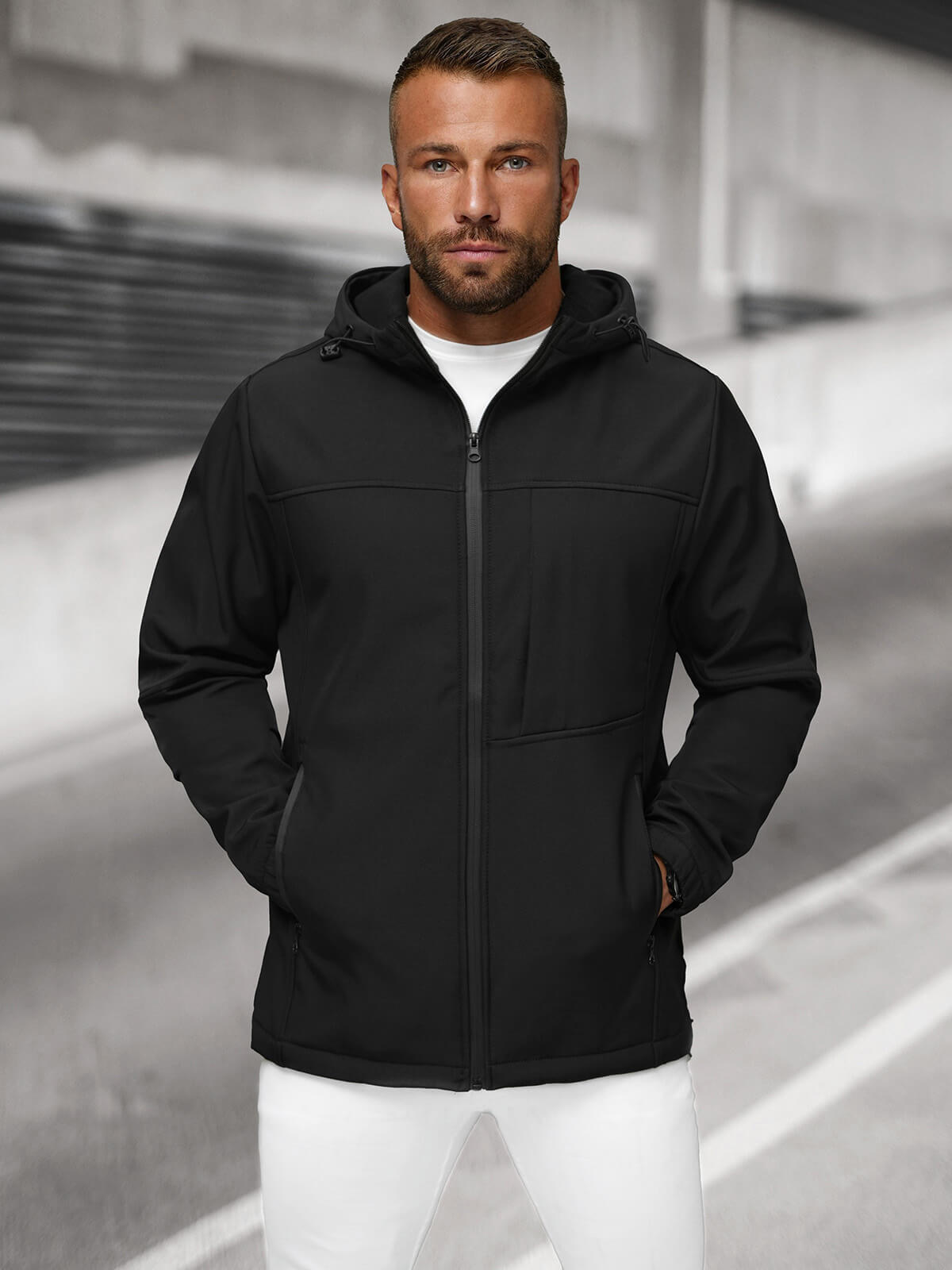 Ozonee Herren Übergangsjacke Schwarz OZONEE JS/27B6523/3