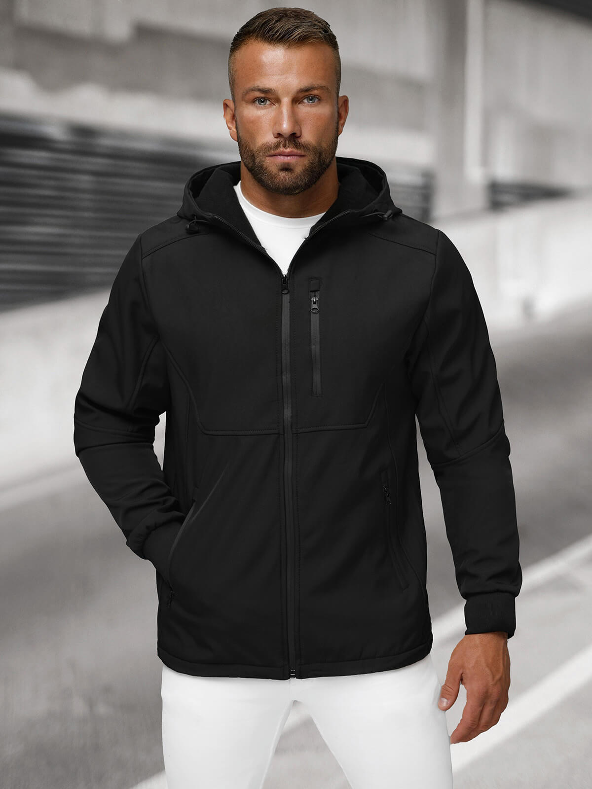 Ozonee Herren Übergangsjacke Schwarz OZONEE JS/27B6529/3