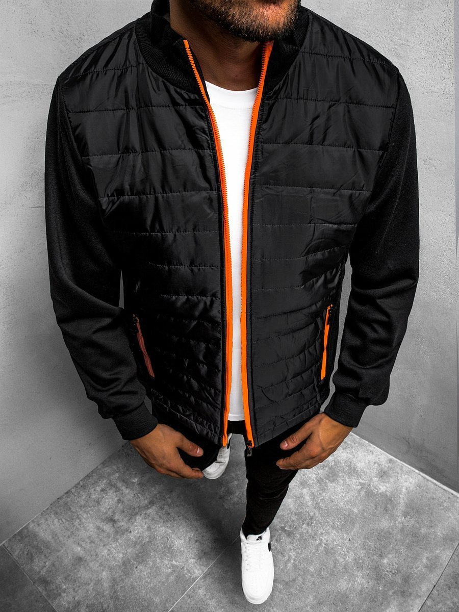 OZONEE Herren Übergangsjacke Bomberjacke Mit Kapuze - Leichte Steppjacke Für Herbst & Outdoor