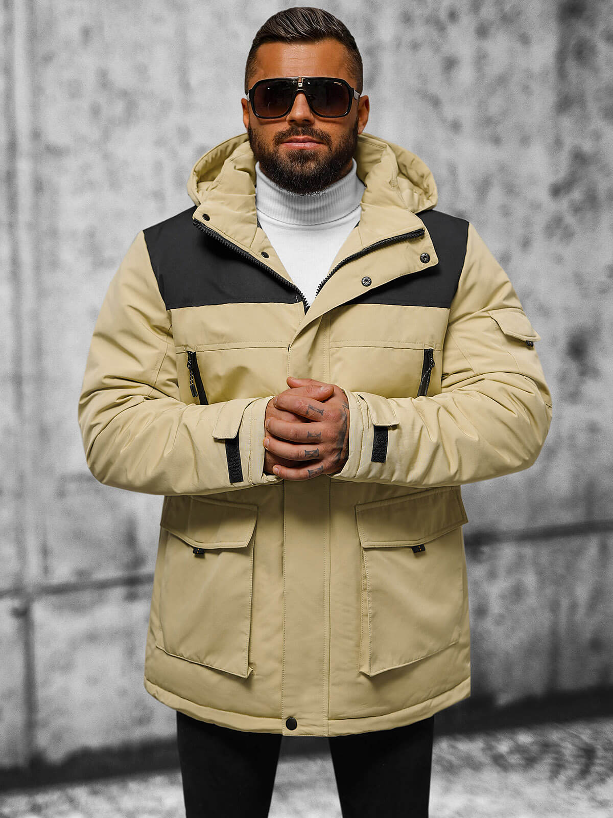 Ozonee Herren Winterjacke Beige OZONEE JS/22M322/62