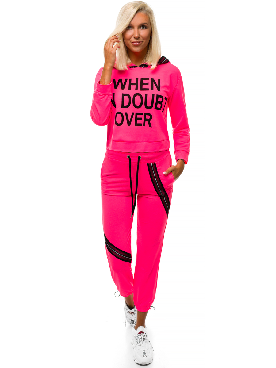 A2Z 4 Kids Mädchen Trainingsanzug - Schwarz & Neon Rosa Mit Kapuze