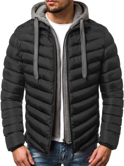 Herren Winterjacke Schwarz Ozonee Js Sm08 