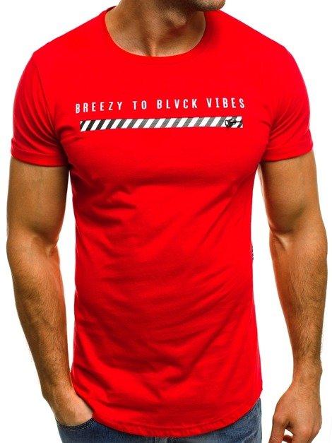 OZONEE B/181000 Herren T-Shirt Rot