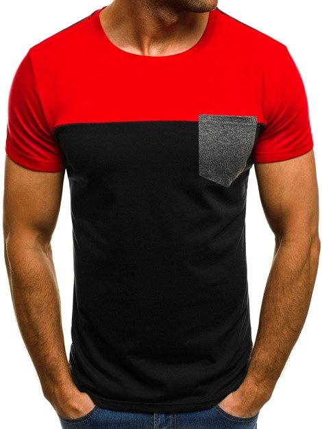 OZONEE JS/5001 Herren T-Shirt Rot