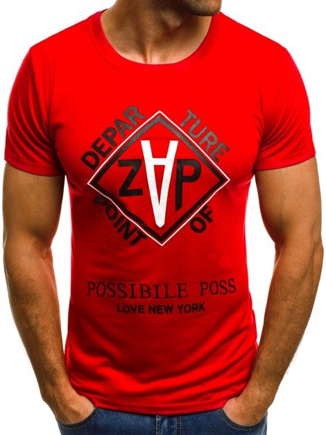 OZONEE JS/5032 Herren T-Shirt Rot