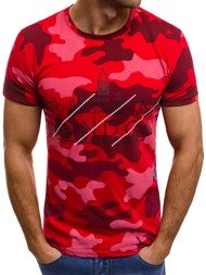 OZONEE MECH/2087 Herren T-Shirt Rot-Camo