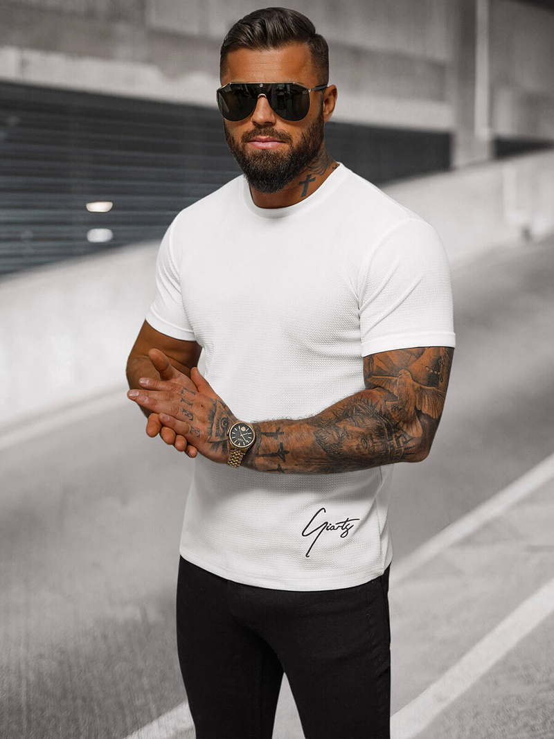 Herren T-shirt Weiß OZONEE O/L1192