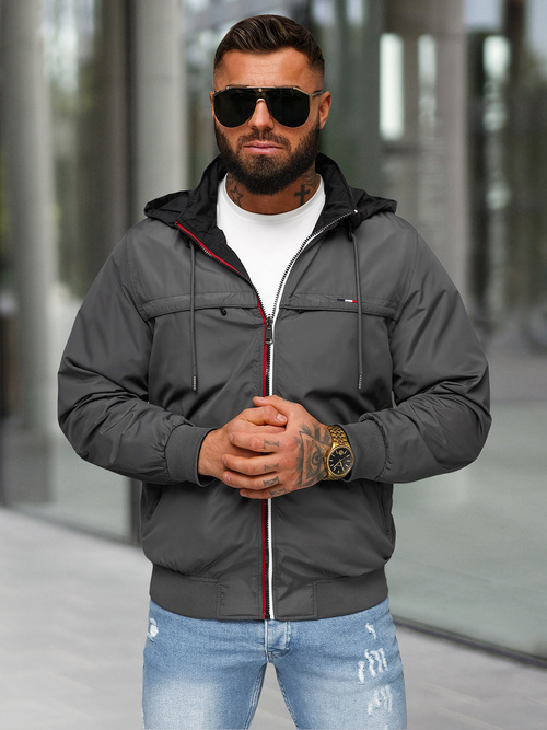 Herren Zweiseitige Jacke Grau OZONEE JS/16M9207/92
