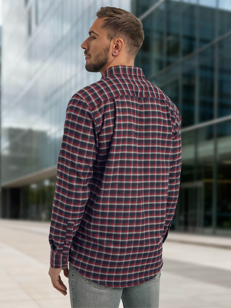 Herren Hemd Weinrot OZONEE V/V176