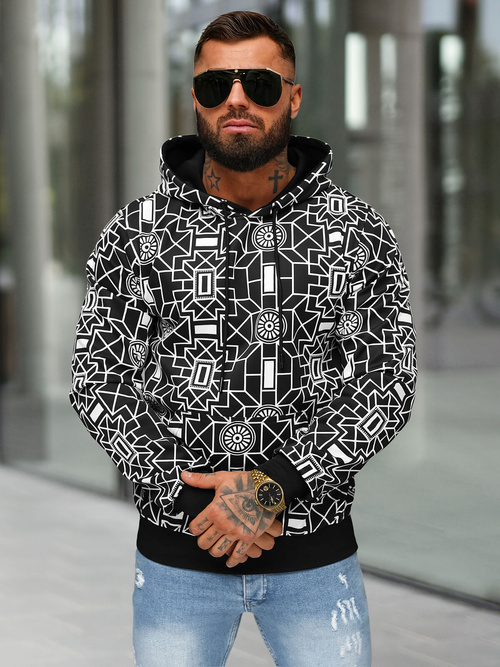 Herren Kapuzenpullover Schwarz OZONEE JS/8B1236/3