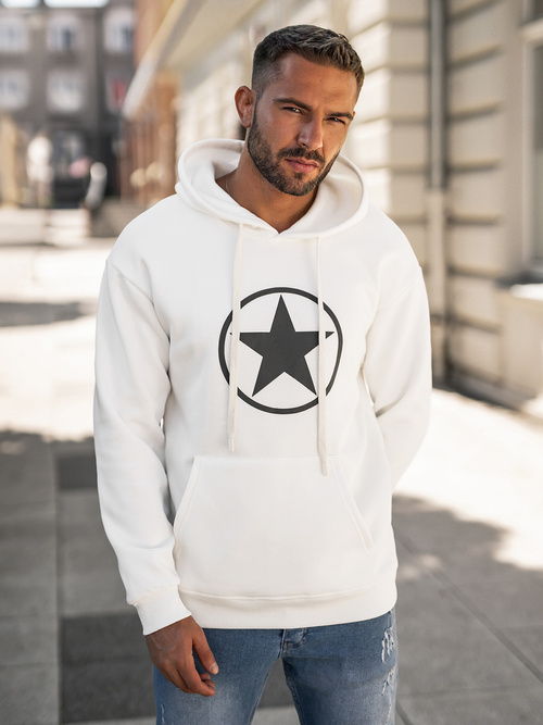 Herren Kapuzenpullover Weiß OZONEE JS/65B3910/1