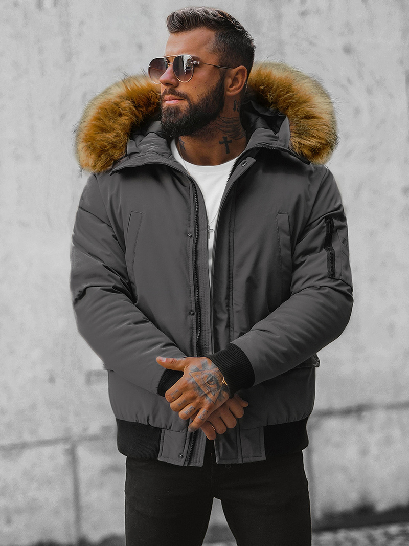 Herren Winterjacke Grau OZONEE JS/M2019/105