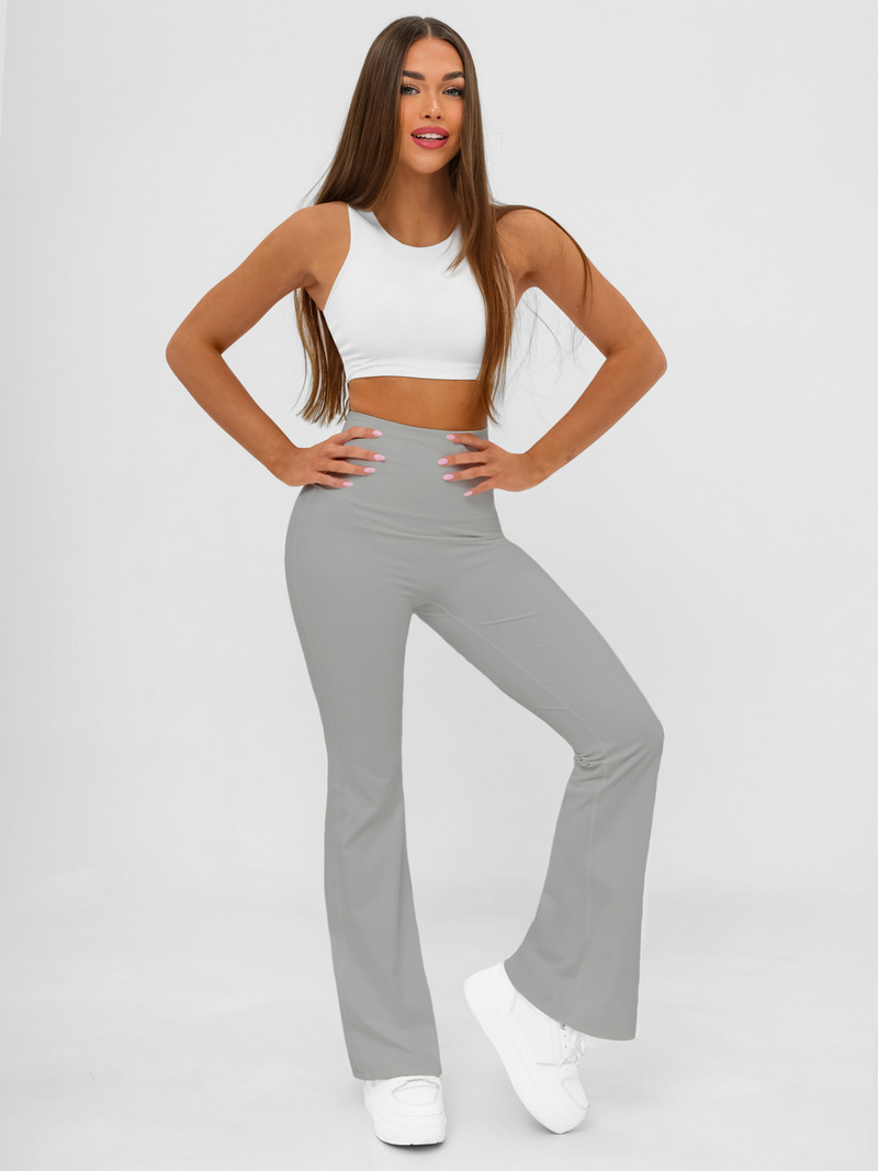 Damen Leggings mit Breiten Beinen Grau JS/17K587/5