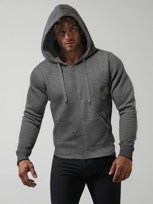 Herren Kapuzenpullover Dunkelgrau OZONEE JS/2008