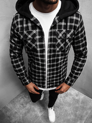 Herren Hemd Schwarz-Weiß OZONEE MACH/2022