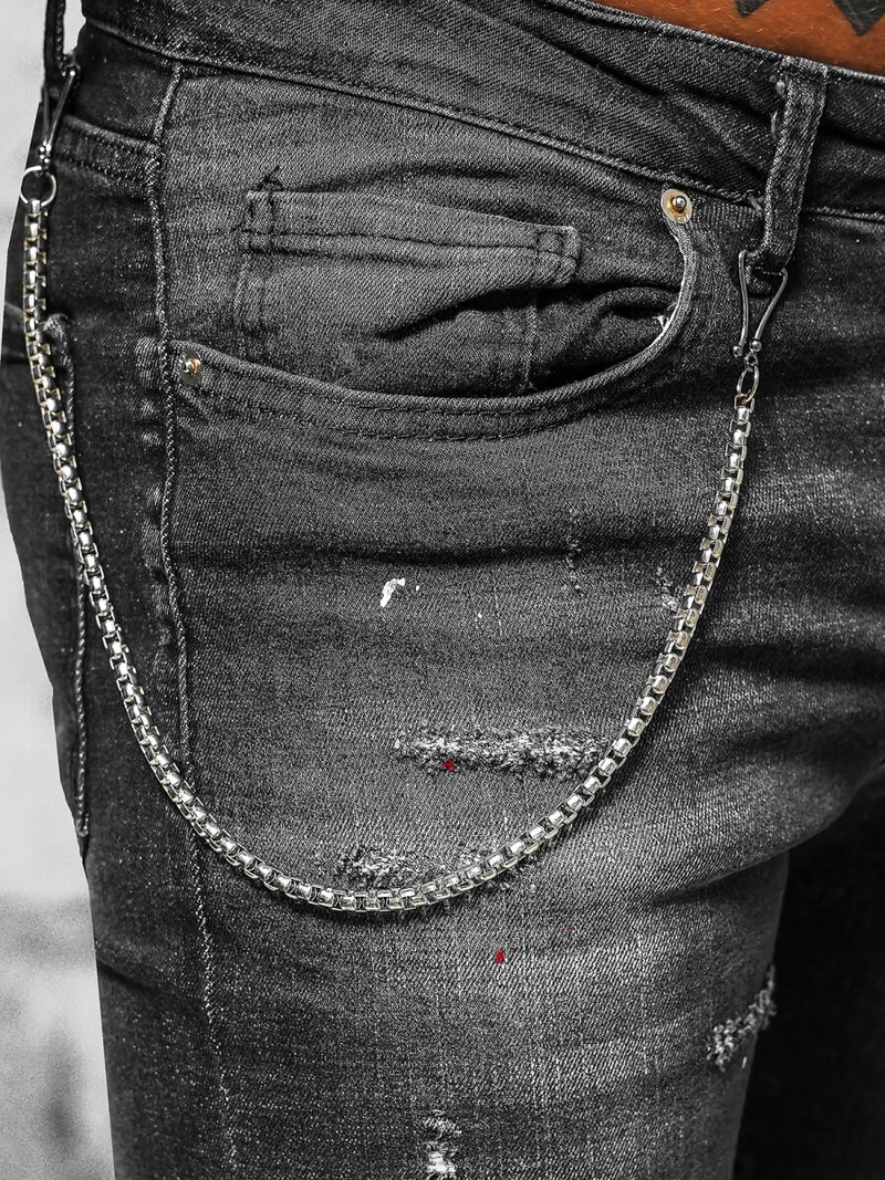 Herren Jeanshose Schwarz OZONEE O/MB463