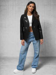 Damen Lederjacke Schwarz OZONEE JS/11Z8121