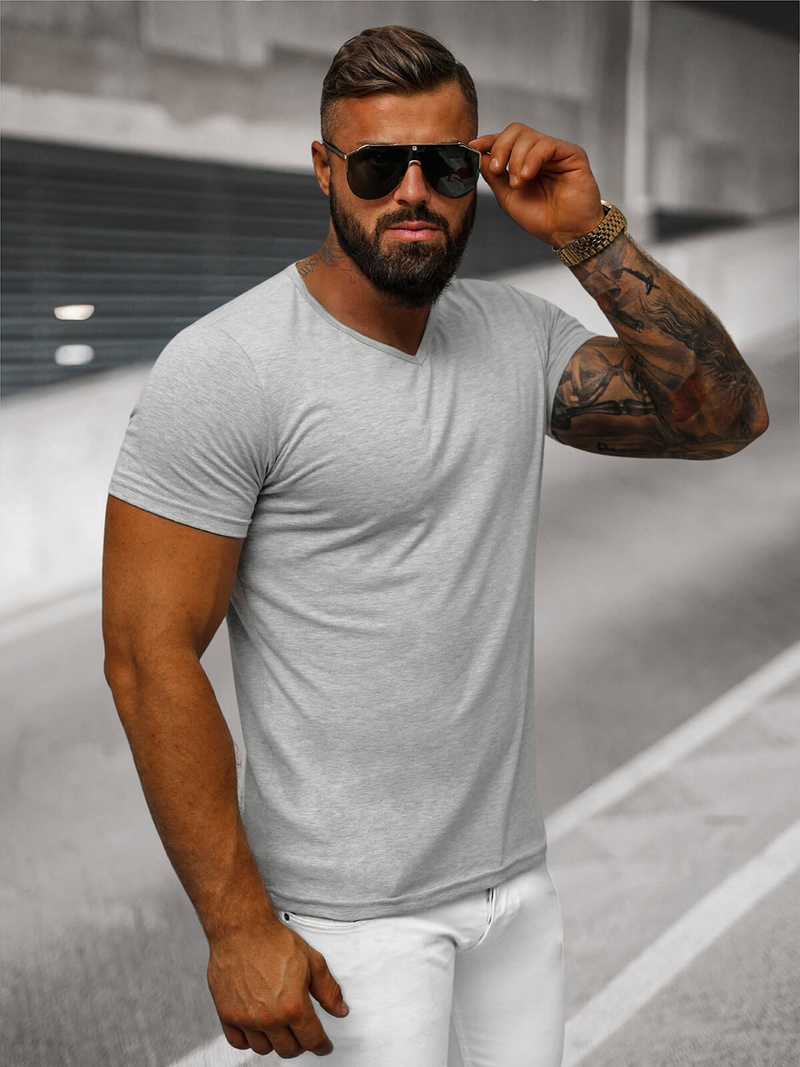 Herren T-shirt Grau OZONEE JS/712007Z