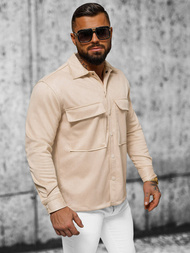 Herren Hemd Beige OZONEE O/GOM23039