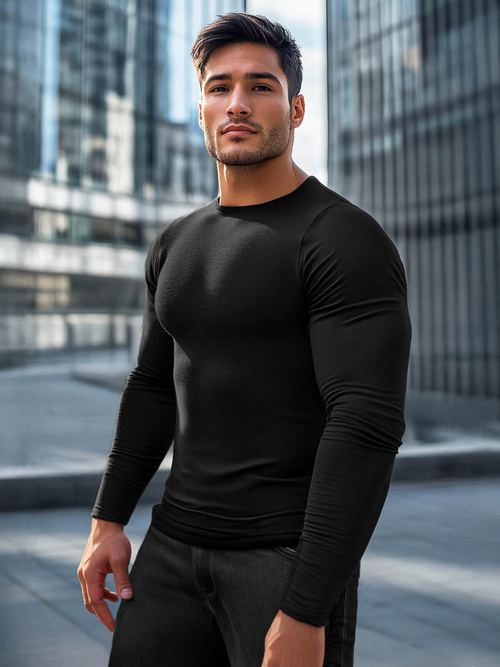 Herren Longsleeve Schwarz OZONEE JS/2088