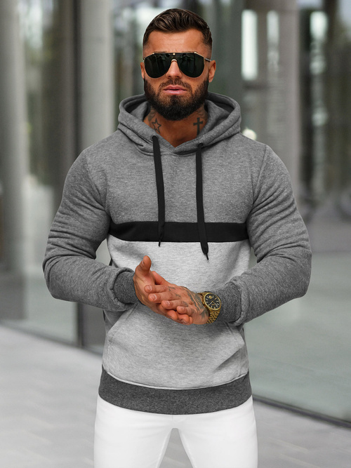 Herren Kapuzenpullover Anthrazit OZONEE JS/8B1319/5