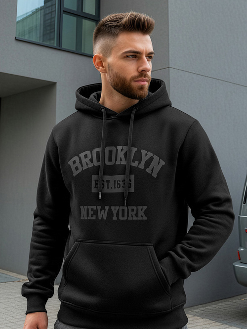 Herren Kapuzenpullover Schwarz OZONEE JS/8B1969/3