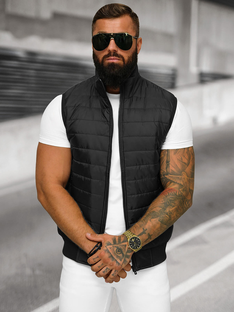 Herren Weste Schwarz OZONEE JS/MY77Z