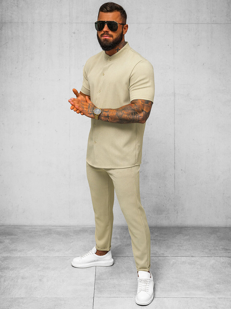 Herren Chino Hose Beige OZONEE O/K971SP