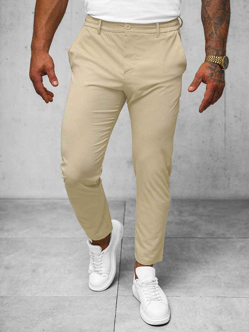 Herren Chino Hose Beige OZONEE O/1411SP