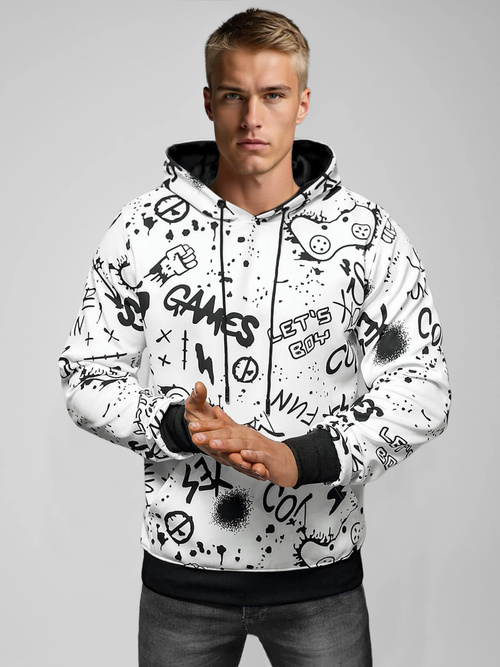Herren Kapuzenpullover Weiß OZONEE JS/8B1227/1Z