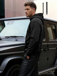 Herren Kapuzenpullover Schwarz OZONEE JS/8B1990/3