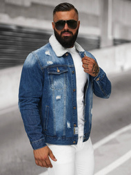 Herren Jeansjacke Sherpa Blau OZONEE NB/MJ502BZ