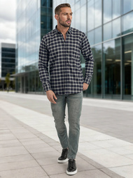 Herren Hemd Dunkelblau OZONEE V/V173