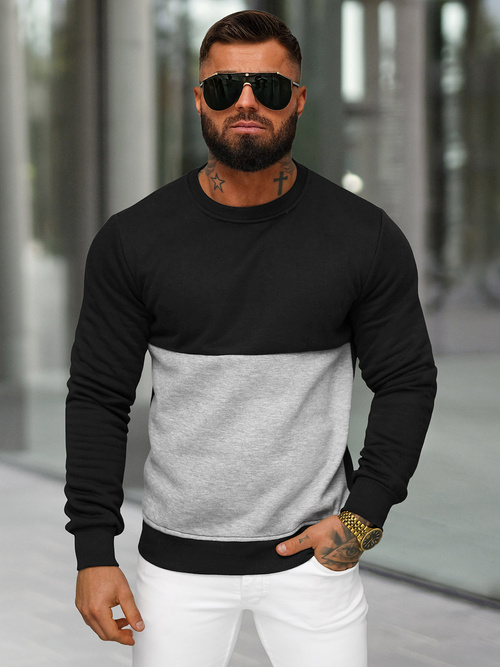 Herren Sweatshirt Schwarz OZONEE JS/8B1305/3
